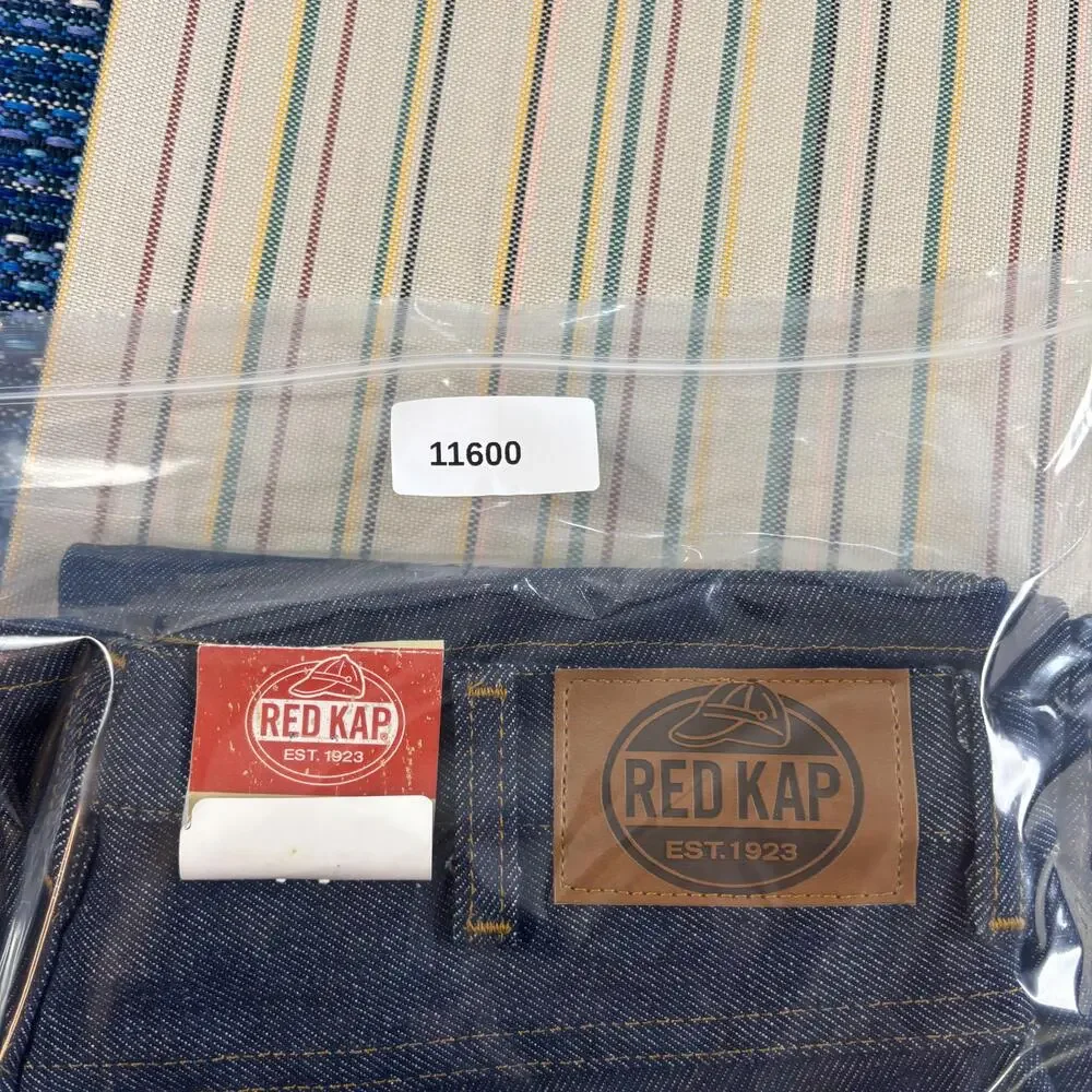 Red Kap Jeans Mens 32x34 Dark Blue Denim Workwear Straight Leg PD52DN2 New